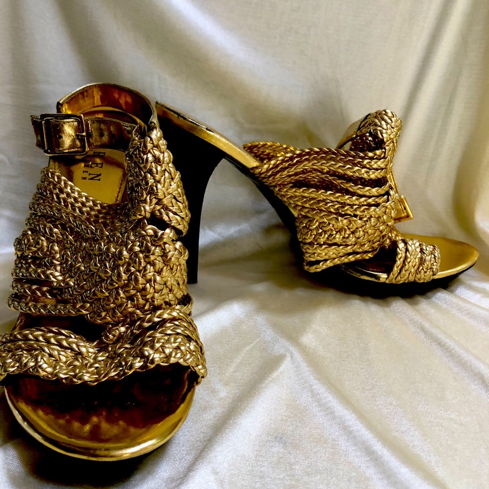 Ralph Lauren gold sandals